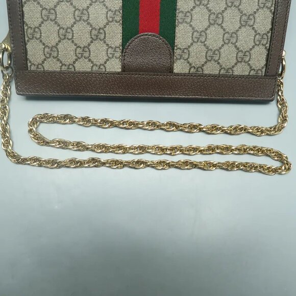 GUCCI Ophidia Brown Canvas Shoulder Bag 1126-020625 - Picture 8 of 12